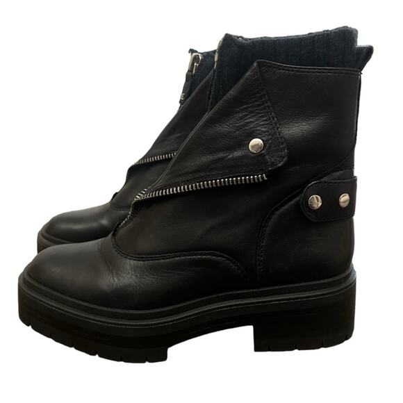 NWOT Sam Edelman Linds Black Front Zipper Zipper Chelsea Boots Sz 8. - Picture 1 of 7